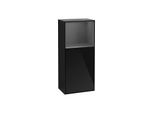 Villeroy und Boch Finion Seitenschrank F520GKPH 41,8cm, links, Ladestation, Regal Anthracite Matt Lacquer, Glossy Black Lacquer