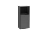 Villeroy und Boch Finion Seitenschrank F520PHGK 41,8cm, links, Ladestation, Regal Glossy Black Lacquer, Anthracite matt