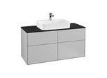Villeroy und Boch Finion Waschtischunterschrank F38200GJ 120x60,3cm, Abdeckplatte black matt, Light grey matt