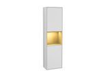 Villeroy und Boch Finion Hochschrank F460HFGF 41,8x151,6x27cm, links, Regal Gold Matt Lacquer, Glossy white lacquer