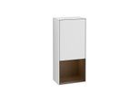 Villeroy und Boch Finion Seitenschrank G540GNMT 41,8cm, links, Emotion, Regal unten Walnut veneer, White matt lacquer