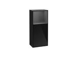 Villeroy und Boch Finion Seitenschrank F530GKPH 41,8cm, rechts, Ladestation, Regal Anthracite Matt Lacquer, Glossy Black Lacquer