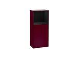 Villeroy und Boch Finion Seitenschrank F530PHHB 41,8cm, rechts, Ladestation, Regal Glossy Black Lacquer, Peony Matt