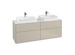 Villeroy und Boch Finion Waschtischunterschrank F43100HH 160x60,3cm, Abdeckplatte white matt, Sand Matt Lacquer