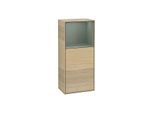 Villeroy und Boch Finion Seitenschrank F530GMPC 41,8cm, rechts, Ladestation, Regal Olive Matt Lacquer, Oak Veneer