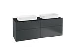 Villeroy und Boch Finion Waschtischunterschrank F31200HG 160x60,3cm, Abdeckplatte black matt, Midnight Blue Matt Lacquer