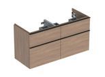 Geberit iCon Doppelwaschtisch-Unterschrank 502309JH1 118,4x61,5x47,6cm, 4 Schubladen, Eiche/Griff lava matt