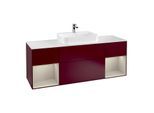 Villeroy und Boch Finion Waschtischunterschrank G451HHHB 160cm, Abdeckplatte white matt, Emotion, Regale sand matt lacquer, Peony Matt