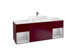 Villeroy und Boch Finion Waschtischunterschrank F451GJHB 160x60,3cm, Abdeckplatte white matt, Regale Light grey matt lacquer, Peony Matt