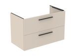 Ideal Standard i.life B Möbelwaschtischunterschrank T5584NF 2 Auszüge, Siphon links 1000x505x630mm Sandbeige matt