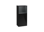 Villeroy und Boch Finion Seitenschrank F500HGPH 41,8x93,6x27cm, links, Regal oben Midnight Blue Matt, Glossy Black Lacquer