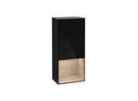 Villeroy und Boch Finion Seitenschrank G540PCPH 41,8cm, links, Emotion, Regal unten Oak Veneer, Glossy Black Lacquer