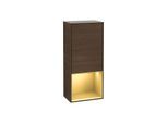 Villeroy und Boch Finion Seitenschrank G540HFGN 41,8cm, links, Emotion, Regal unten Gold matt, Walnut veneer
