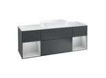 Villeroy und Boch Finion Waschtischunterschrank F331GJHG 160x60,3cm, Abdeckplatte white matt, Regale Light grey matt lacquer, Midnight Blue Matt Lacquer