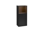 Villeroy und Boch Finion Seitenschrank F520GNPD 41,8cm, links, Ladestation, Regal Walnut veneer, Black matt lacquer