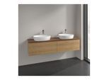 Villeroy und Boch Antao Waschtisch-Unterschrank K39152HN 160x36x50cm, Hahnlochbohrung, Waschbeckenplattenfarbe warm walnut, honey oak