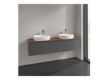 Villeroy und Boch Antao Waschtisch-Unterschrank K39152GK 160x36x50cm, Hahnlochbohrung, Waschbeckenplattenfarbe warm walnut, anthracite matt lacquer