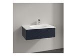 Villeroy und Boch Antao Waschtisch-Unterschrank L01100HG 78,8x25,6x49,6cm, mit Frontstruktur, midnight blue matt lacquer, Mit Beleuchtung