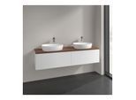 Villeroy und Boch Antao Waschtisch-Unterschrank K39152MT 160x36x50cm, Hahnlochbohrung, Waschbeckenplattenfarbe warm walnut, white matt lacquer