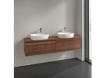 Villeroy und Boch Antao Waschtisch-Unterschrank K39152HM 160x36x50cm, Hahnlochbohrung, Waschbeckenplattenfarbe warm walnut, warm walnut