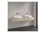 Villeroy und Boch Antao Waschtisch-Unterschrank L17113HJ 160x19x50cm, Waschbeckenplattenfarbe botticino, silk grey matt lacquer, Mit Beleuchtung