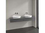 Villeroy und Boch Antao Waschtisch-Unterschrank L17150GK 160x19x50cm, Hahnlochbohrung, Waschbeckenplattenfarbe Lack, anthracite matt lacquer, Mit Beleuchtung