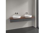 Villeroy und Boch Antao Waschtisch-Unterschrank L17112GK 160x19x50cm, Waschbeckenplattenfarbe warm walnut, anthracite matt lacquer, Mit Beleuchtung