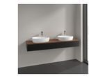 Villeroy und Boch Antao Waschtisch-Unterschrank K17052PD 160x19x50cm, Hahnlochbohrung, Waschbeckenplattenfarbe warm walnut, black matt lacquer