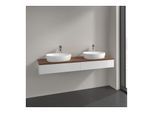 Villeroy und Boch Antao Waschtisch-Unterschrank K17052GF 160x19x50cm, Hahnlochbohrung, Waschbeckenplattenfarbe warm walnut, glossy white lacquer