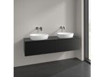 Villeroy und Boch Antao Waschtisch-Unterschrank K39050PD 160x36x50cm, Hahnlochbohrung, Waschbeckenplattenfarbe Lack, black matt lacquer