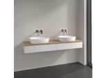 Villeroy und Boch Antao Waschtisch-Unterschrank L17111GF 160x19x50cm, Waschbeckenplattenfarbe honey oak, glossy white lacquer, Mit Beleuchtung