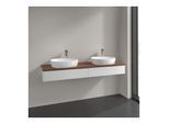 Villeroy und Boch Antao Waschtisch-Unterschrank K17152GF 160x19x50cm, Hahnlochbohrung, Waschbeckenplattenfarbe warm walnut, glossy white lacquer