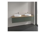 Villeroy und Boch Antao Waschtisch-Unterschrank K39151HL 160x36x50cm, Hahnlochbohrung, Waschbeckenplattenfarbe honey oak, leaf green matt lacquer