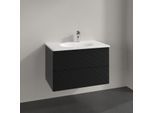 Villeroy und Boch Antao Waschtisch-Unterschrank K04100PD 78,8x50,4x49,6cm, mit Frontstruktur, black matt lacquer