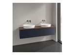 Villeroy und Boch Antao Waschtisch-Unterschrank L39112HG 160x36x50cm, Waschbeckenplattenfarbe warm walnut, midnight blue matt lacquer, Mit Beleuchtung