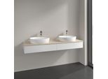 Villeroy und Boch Antao Waschtisch-Unterschrank K17053MT 160x19x50cm, Hahnlochbohrung, Waschbeckenplattenfarbe botticino, white matt lacquer