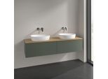 Villeroy und Boch Antao Waschtisch-Unterschrank K39011HL 160x36x50cm, Waschbeckenplattenfarbe honey oak, leaf green matt lacquer