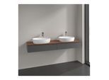 Villeroy und Boch Antao Waschtisch-Unterschrank K17152GK 160x19x50cm, Hahnlochbohrung, Waschbeckenplattenfarbe warm walnut, anthracite matt lacquer