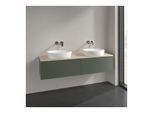 Villeroy und Boch Antao Waschtisch-Unterschrank L39113HL 160x36x50cm, Waschbeckenplattenfarbe botticino, leaf green matt lacquer, Mit Beleuchtung
