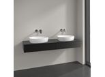Villeroy und Boch Antao Waschtisch-Unterschrank L17050PD 160x19x50cm, Hahnlochbohrung, Waschbeckenplattenfarbe Lack, black matt lacquer, Mit Beleuchtung