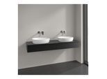 Villeroy und Boch Antao Waschtisch-Unterschrank K17150PD 160x19x50cm, Hahnlochbohrung, Waschbeckenplattenfarbe Lack, black matt lacquer