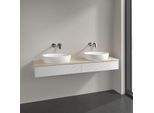 Villeroy und Boch Antao Waschtisch-Unterschrank L17113GF 160x19x50cm, Waschbeckenplattenfarbe botticino, glossy white lacquer, Mit Beleuchtung