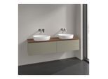 Villeroy und Boch Antao Waschtisch-Unterschrank K39012HK 160x36x50cm, Waschbeckenplattenfarbe warm walnut, stone grey matt lacquer