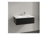 Villeroy und Boch Antao Waschtisch-Unterschrank L01000PD 78,8x25,6x49,6cm, ohne Frontstruktur, black matt lacquer, Mit Beleuchtung