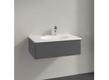 Villeroy und Boch Antao Waschtisch-Unterschrank L01000GK 78,8x25,6x49,6cm, ohne Frontstruktur, anthracite matt lacquer, Mit Beleuchtung
