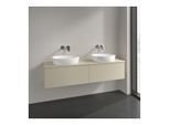 Villeroy und Boch Antao Waschtisch-Unterschrank L39110HJ 160x36x50cm, Waschbeckenplattenfarbe Lack, silk grey matt lacquer, Mit Beleuchtung