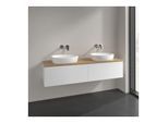 Villeroy und Boch Antao Waschtisch-Unterschrank L39111MT 160x36x50cm, Waschbeckenplattenfarbe honey oak, white matt lacquer, Mit Beleuchtung