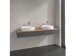 Villeroy und Boch Antao Waschtisch-Unterschrank K17151GK 160x19x50cm, Hahnlochbohrung, Waschbeckenplattenfarbe honey oak, anthracite matt lacquer