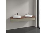Villeroy und Boch Antao Waschtisch-Unterschrank K17052HK 160x19x50cm, Hahnlochbohrung, Waschbeckenplattenfarbe warm walnut, stone grey matt lacquer