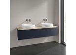 Villeroy und Boch Antao Waschtisch-Unterschrank L39113HG 160x36x50cm, Waschbeckenplattenfarbe botticino, midnight blue matt lacquer, Mit Beleuchtung